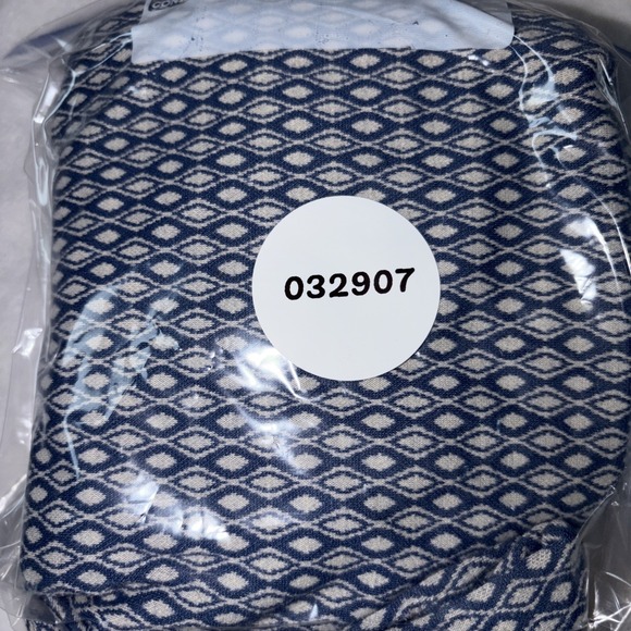 Max Studio XL Wide Leg Pants Blue/White Geo Print Stretchy Knit Pull On Office - Picture 11 of 11